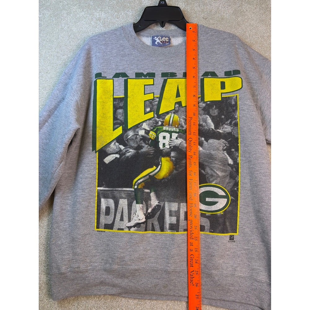 Green Bay Packers Lambeau Leap Robert Brooks Sweatshirt Mens Large Nutmeg Lee - Picture 8 of 10